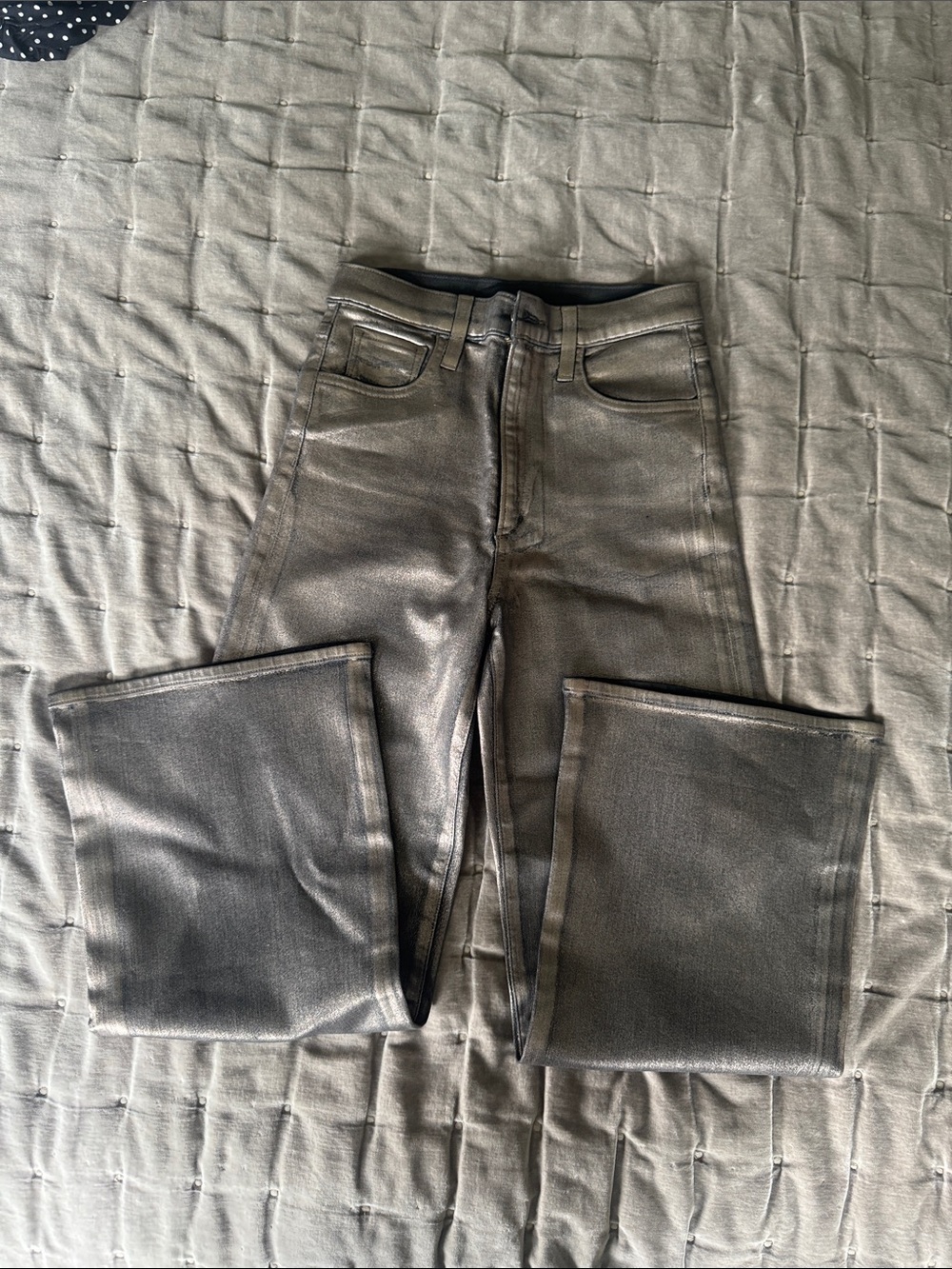Joe's Jeans Metallic Charcoal Wide-Leg Flare Jeans